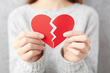 Broken heart symbol heartbreak concept