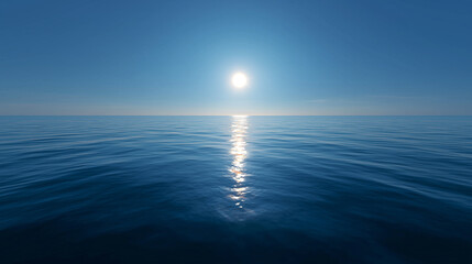 Obraz premium Blue ocean and sky serene background