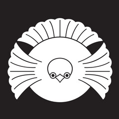 日本の伝統的な家紋「雀」のイラストです