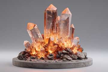 Magical crystal stone glowing energy