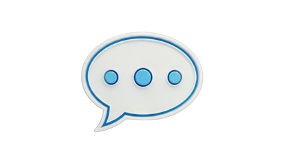 Speech Bubble Icon with Dots on White Background