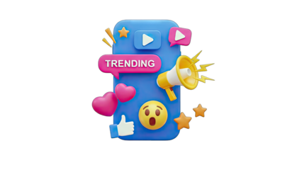 Social Media Trending Concept on Smartphone Screen