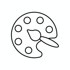 Fototapeta premium Color palette line icon for design, creativity and art concepts. Minimal outline vector design for graphic design, UI, branding, creative apps, websites and digital projects.