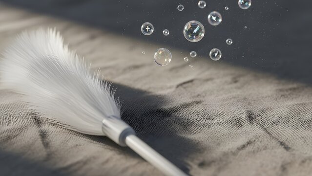 Hyper-Realistic Rumpled Linen Texture with Holographic Data Particles