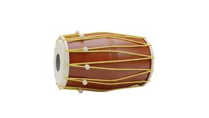 Dholak Drum on transparent background