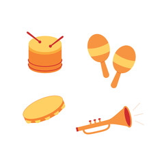 Cute Kawaii Brazilian Carnival Musical Instruments Collection