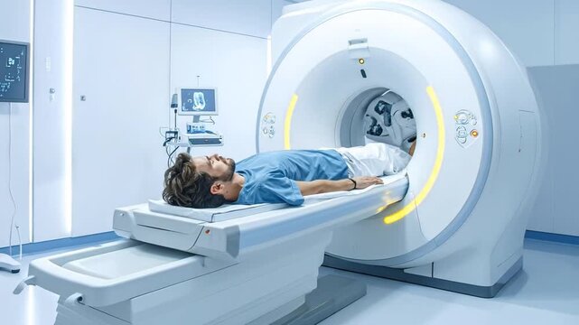 Patient Undergoes CT Scan in Modern Hospital Setting