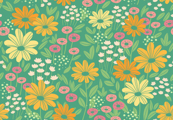 Seamless pattern with wildflower design