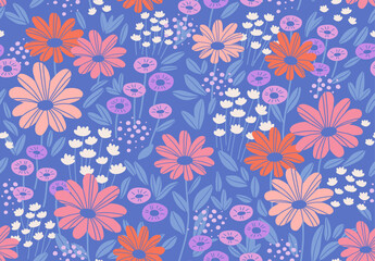 Seamless pattern with wildflower design
