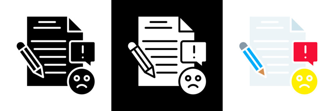 Complaint Icon Set Glyph vector Illustration 