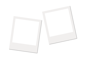 Blank White Vintage Photo Frame Mockup with Soft Shadow, Retro Postcard Border Isolated on White Background.