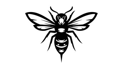 Obraz premium Black and White Bee Illustration.