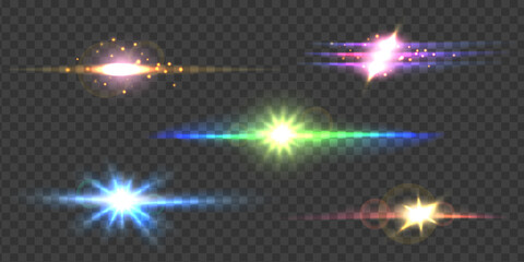 Colorful star bursts with light trails © Siam