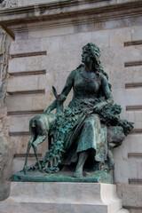 Obraz premium Statues - part of Matthias Fountain, monumental fountain at Buda Castle, Budapest