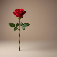 Single Red Rose Valentine&rsquo;s Day Love Symbol