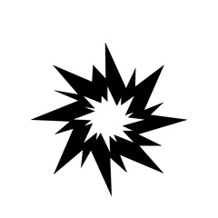 Explosion vector icon. Isolated on on white background