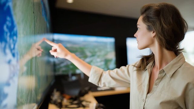 A weather forecaster responding to a sudden storm shift, updating models on a large screen and issuing public safety warnings &mdash; climate emergency response, real-time forecasting, and environmental