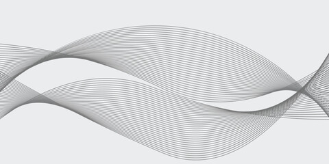 Abstract wave element for design. Digital frequency track equalizer. Stylized line art background. Vector illustration. Wave with lines created using blend tool. Curved wavy line, smooth stripe.