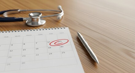 A doctor's appointment clearly marked on a desk calendar, symbolizing an essential healthcare scheduling concept and timely medical consultation