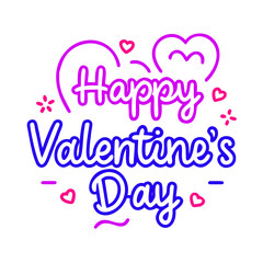 Valentine's Day graphic with a gradient outline. Text reads "Happy Valentine's Day" encircled with hearts and starbursts. It represents graphic resources for stock images.