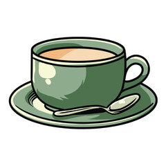 Herbal Chamomile Tea Cup Illustration 