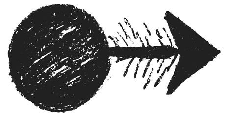 Hand Drawn Grunge Arrow with Rough Sketch Texture