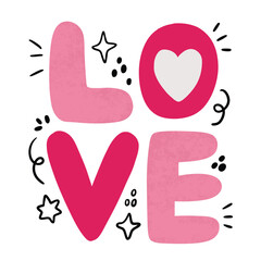 Love Typography with Heart Icon