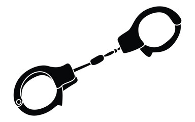 Closed Prison Handcuffs Sketch Vector Illustration, Justice System and Police Arrest Concept