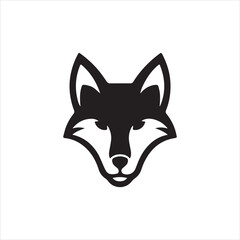  Silhouette fox head minimalistic logo style design template Vector illustration