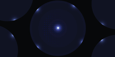 Abstract Digital technology futuristic internet network connection dark black background, blue  cyber information communication,illustration vector