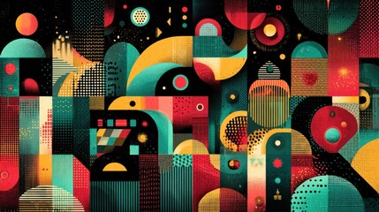Abstract geometric shapes in vibrant colors (1)