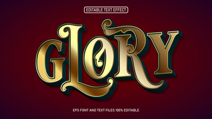 Glory style 3D gold text effect editable