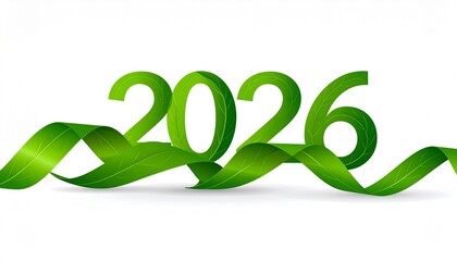 Green leafy 2026 symbolizing eco-friendly future and sustainability