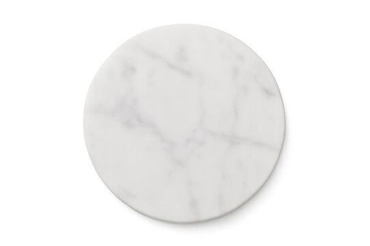White marble round display stand with transparent background