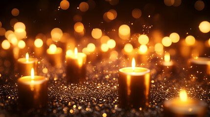 Ultra-realistic golden finance background with stock market graphs, money, gold bars, candlestick charts, luxury infographic design.