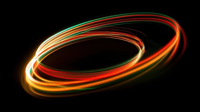 Vibrant colorful light trails swirling in dynamic motion - Powered by Adobe