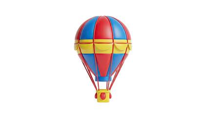 Fototapeta premium 3D Colorful Hot Air Balloon Illustration on transparent background