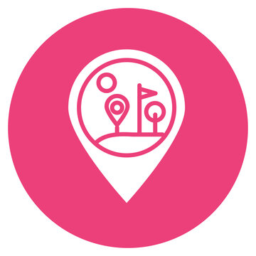 Golf Course Locator icon vector image. Can be used for Golf.