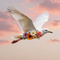 Flight Through Blush Clouds