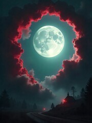 Full Moon in a Red Sky