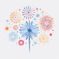Obraz premium Create a vibrant decorative vector composition featuring firefly-inspired shapes and rhythmic layout.