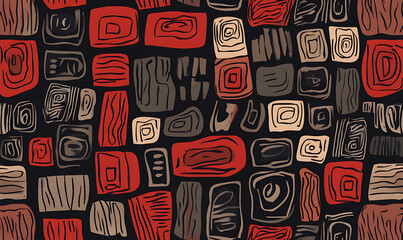 Tile or carpet pattern background with decorative, symmetrical elements. Ideal for wallpaper, textiles, or digital design projects.