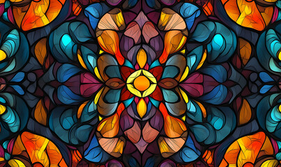 Tile or carpet pattern background with decorative, symmetrical elements. Ideal for wallpaper, textiles, or digital design projects.