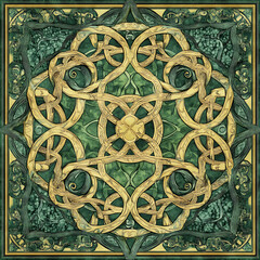 Tile or carpet pattern background with decorative, symmetrical elements. Ideal for wallpaper, textiles, or digital design projects.