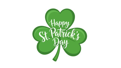 Happy St. Patrick's Day greeting with shamrock, Irish holiday celebration