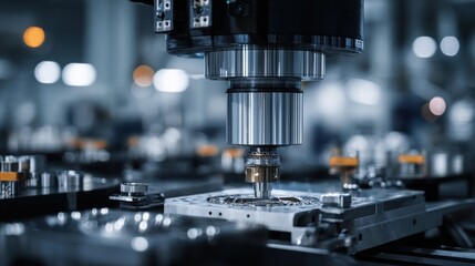 Medium shot focusing on advanced sensors installed on manufacturing equipment collecting data for machine health assessment and predictive upkeep.