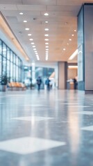 Fototapeta premium Expansive architectural interior vast room with elongated ceiling and floor design.