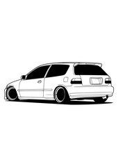 Obraz premium Modern Flat Automotive Car Silhouette Design – CS019