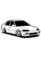 Obraz premium Clean Minimal Automotive Car Silhouette – CS017