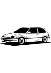 Naklejka premium Creative Line Art Car Silhouette – CS012